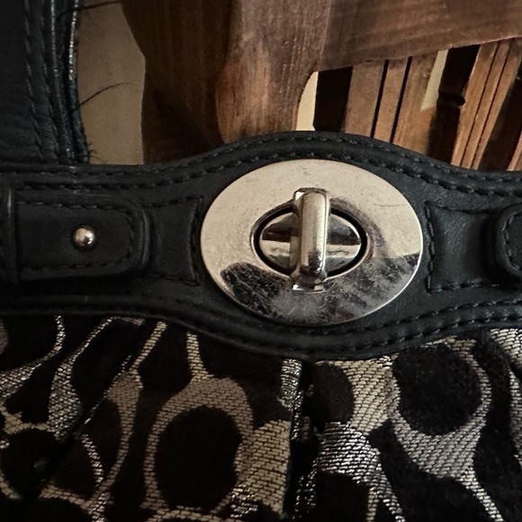 Coach Black and Silver Print Purse - Picture 6 of 12